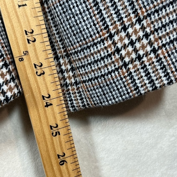 J Crew Size 8 Campbell Plaid Tweed One Button Wool Blend Chic Blazer Coat EUC - Picture 11 of 15